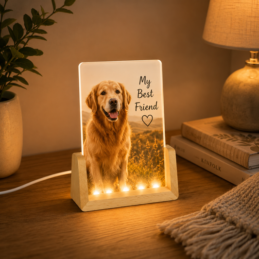LED Fotolamp met Eigen Foto – Gepersonaliseerd Nachtlampje 15 x 10 cm