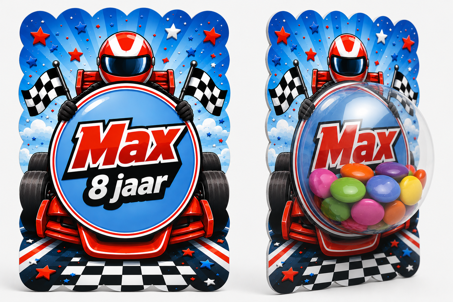 Snoepkaart met Snoepbol – Racer