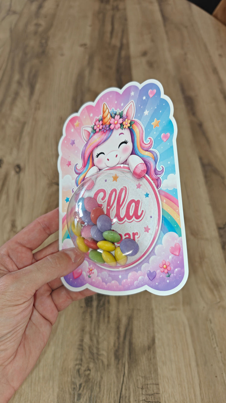 Snoepkaarten met plastic bol collectie