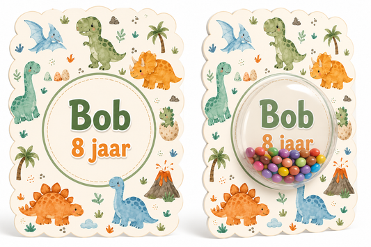 Snoepkaart met Snoepbol – Dino's