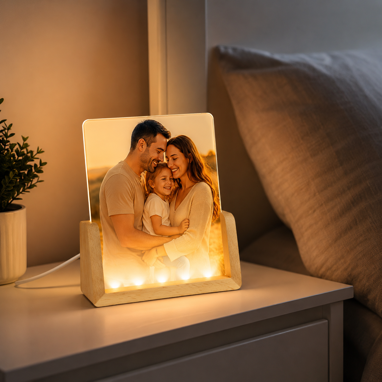 LED Fotolamp met Eigen Foto – Gepersonaliseerd Nachtlampje 15 x 10 cm