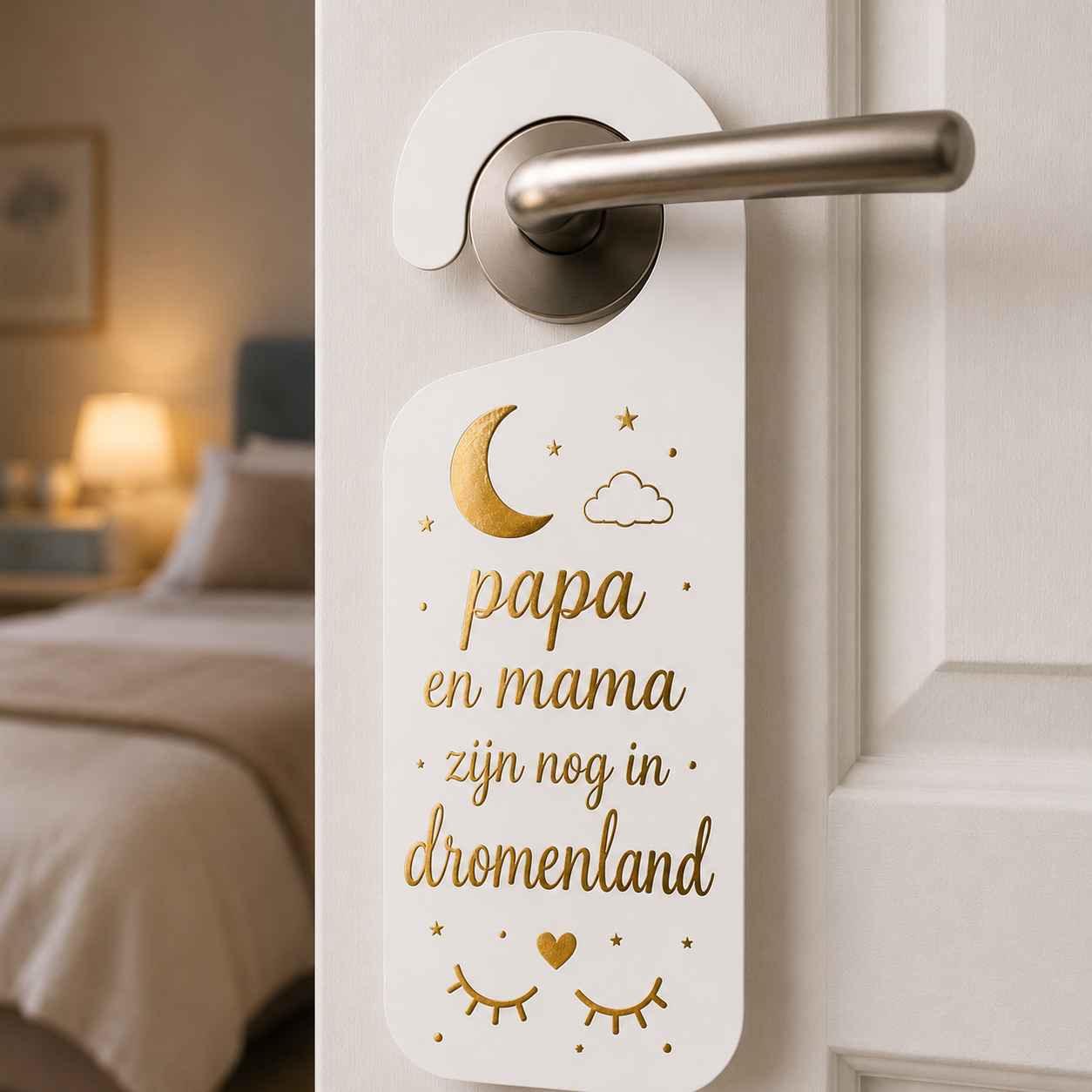 Luxe deurhanger met goudfolie – Gepersonaliseerd