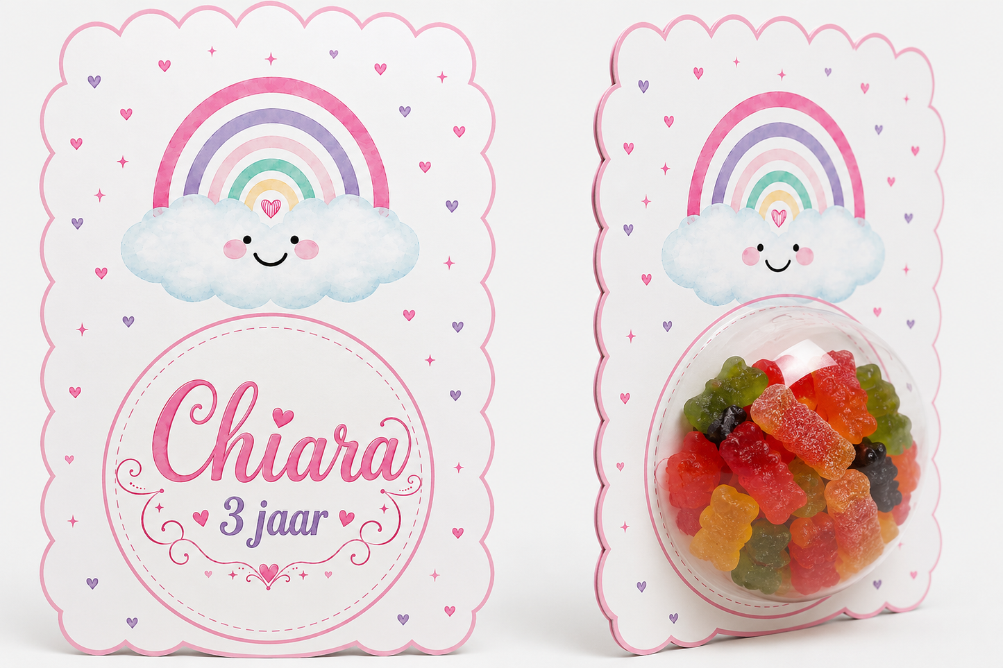 Snoepkaart met Snoepbol – Regenboog