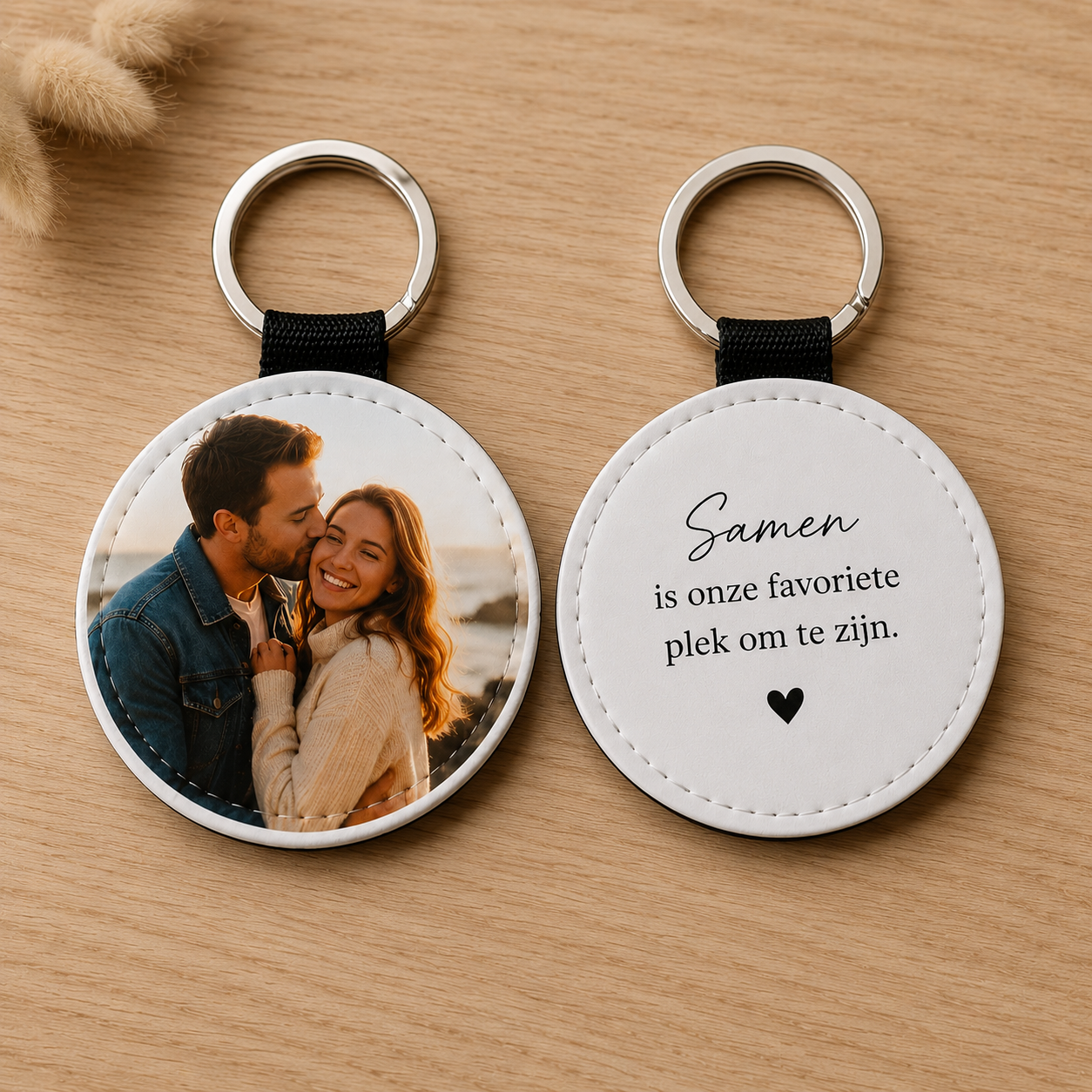 Ronde sleutelhanger met eigen foto of ontwerp (5 cm)