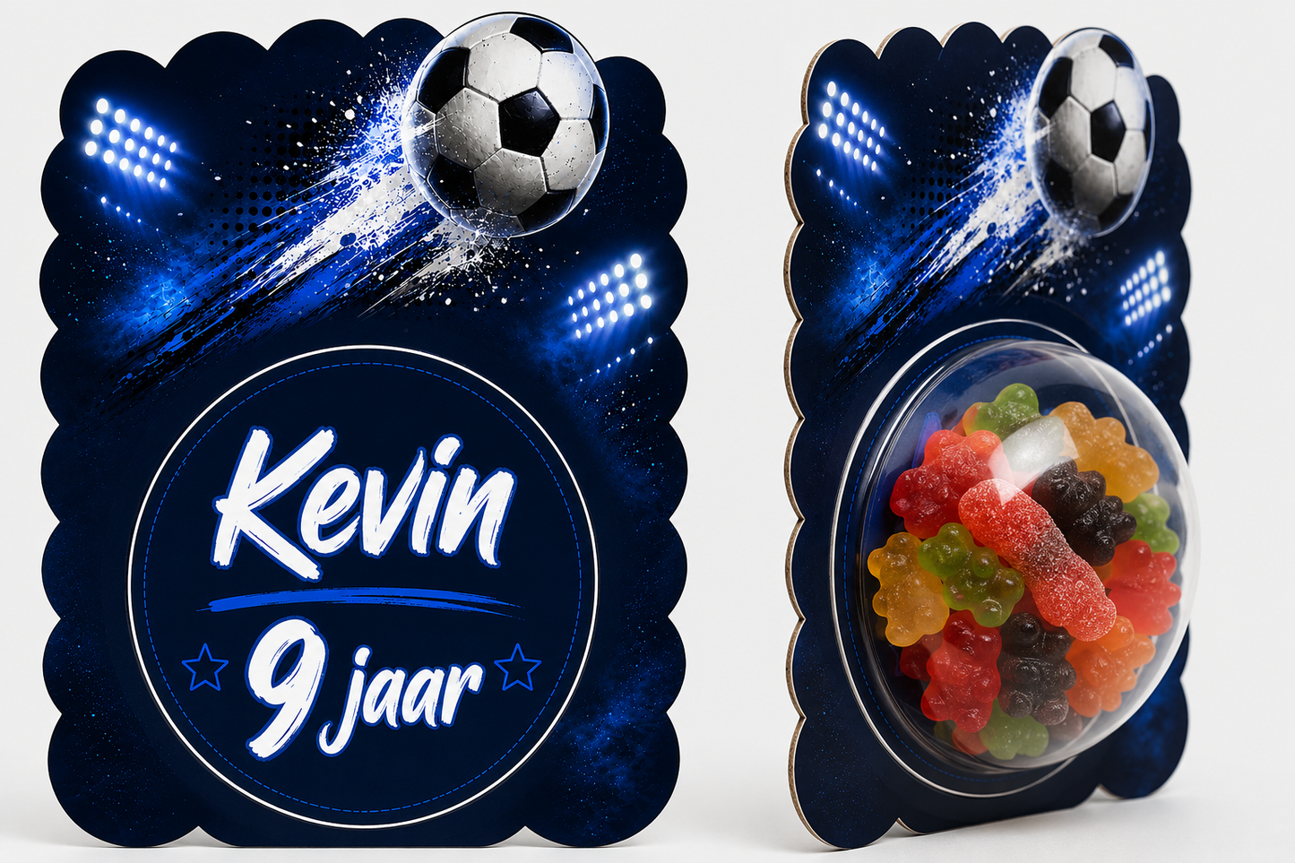 Snoepkaart met Snoepbol – Voetbal