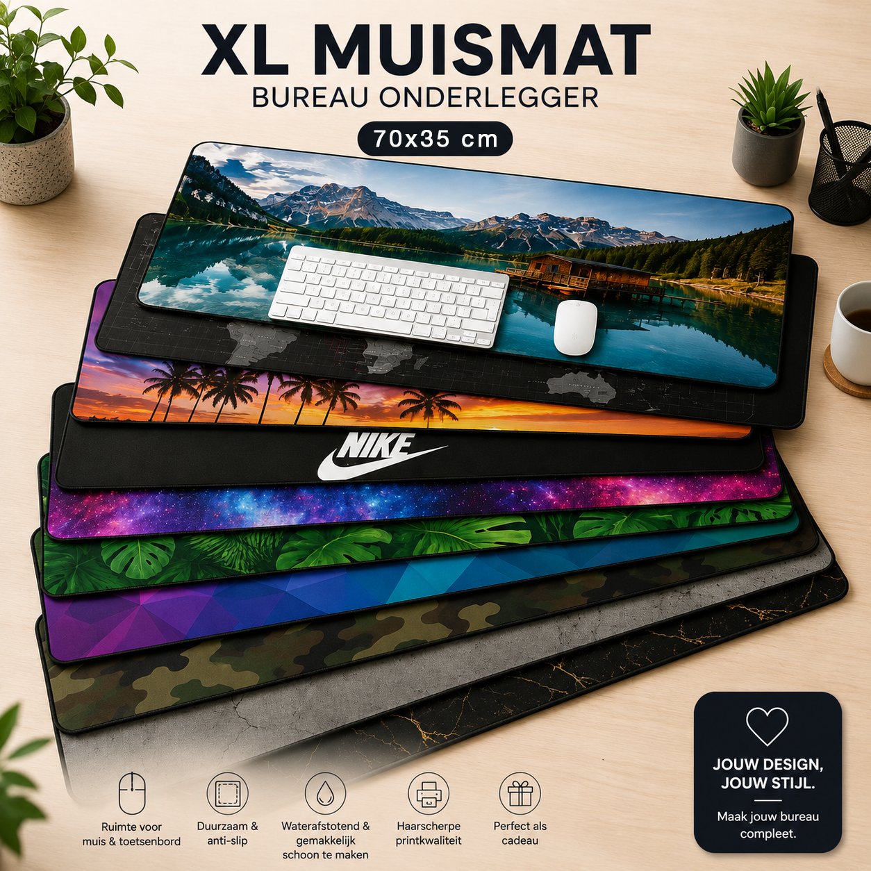 XL Bureauonderlegger/muismat met eigen ontwerp